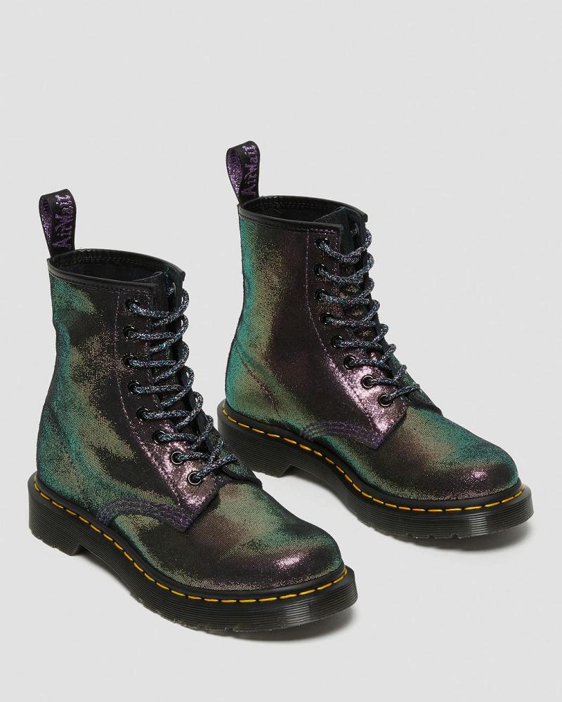 Dr Martens 1460 Disco Iridescent Suede Veterlaarzen Dames Paars | NL 616XYU